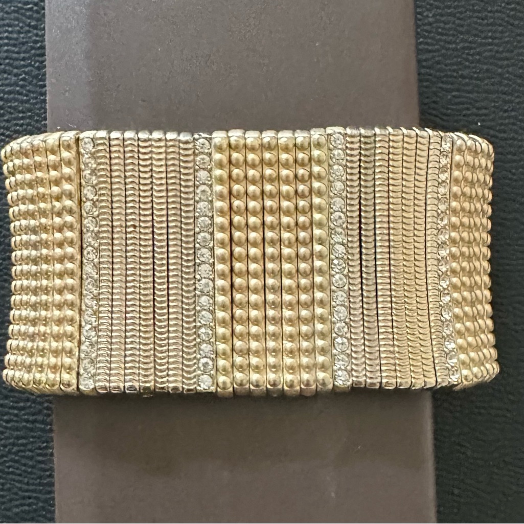 Gold Tone Stretch Reversible Bracelet
